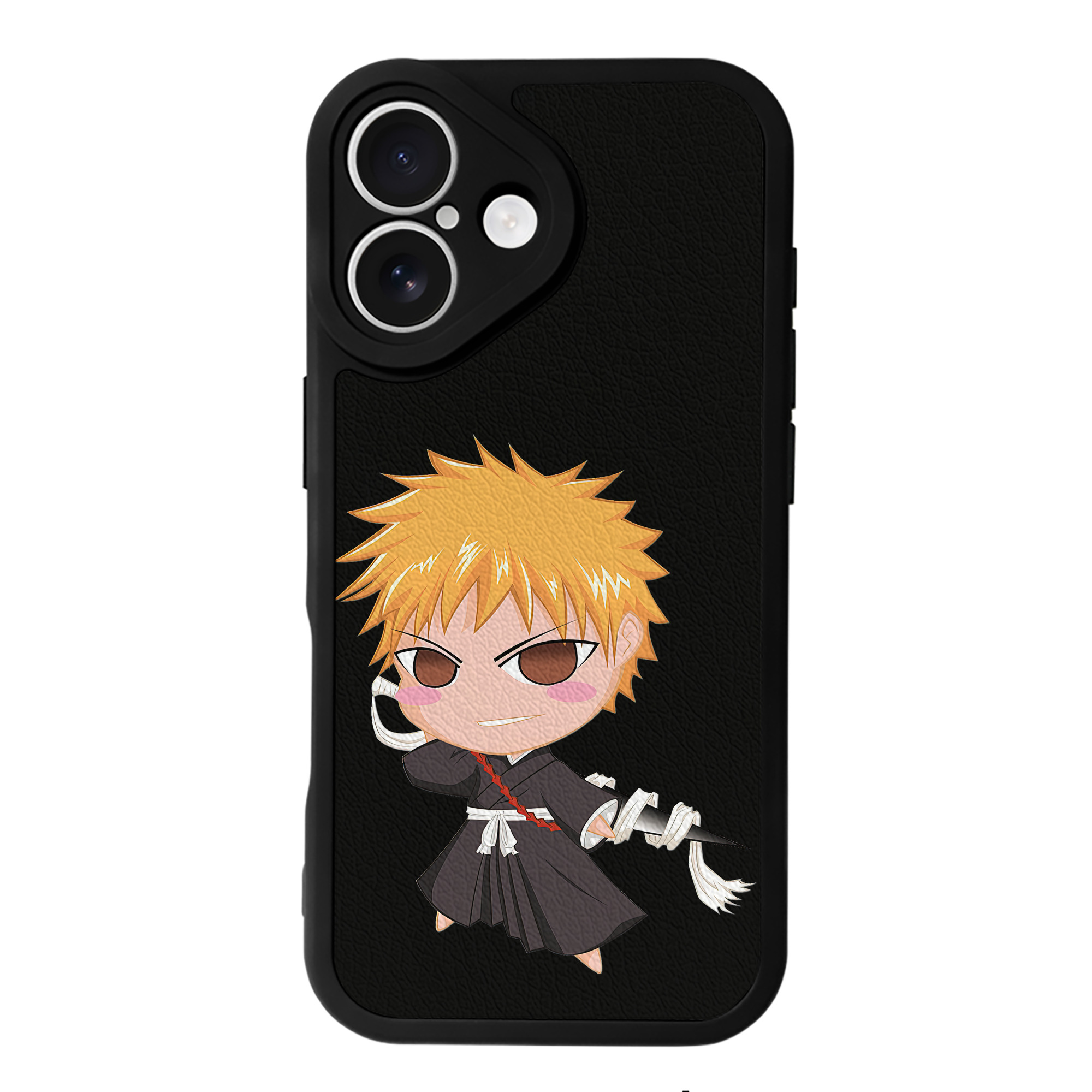 ブリーチ 黒崎一護（くろさき いちご）BLEACH Kurosaki Ichigo 【iPhone 16シリーズ対応】シリコンスマホケース（レザー調） 材質：シリコン